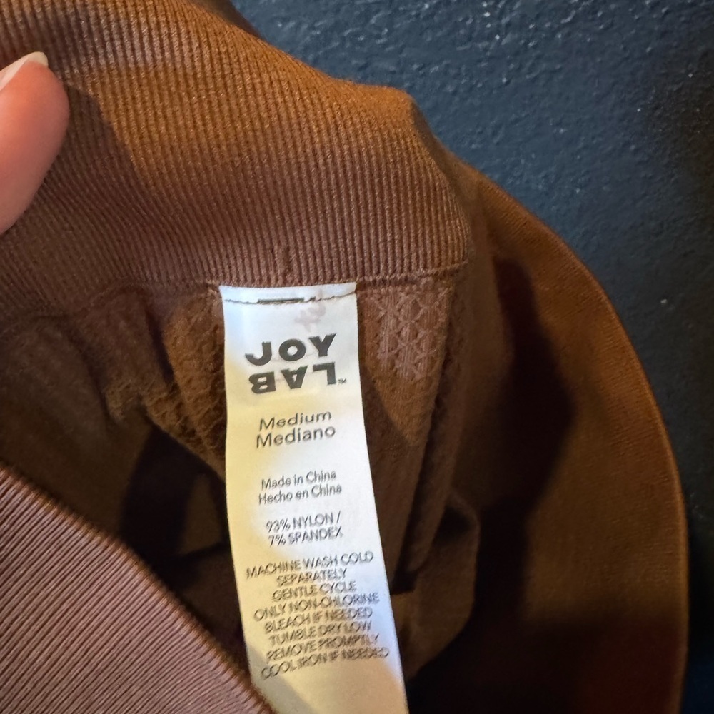 Women’s JoyLab Brown Textured Seamless Leggings Size Medium - Picture 2 of 3